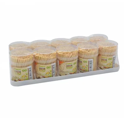 Disposable Bamboo Toothpicks and Toothpick Canisters for Sale Can Be Customized Bottle logo