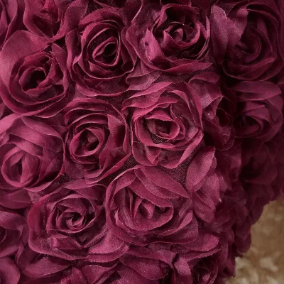 Wholesale Price Rose Flower Fabric 3D Disc Rose Embroidery Lace Fabric Dark Red Rose Lolita Dress for Women's Party Dress