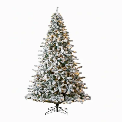 White Flocked Luxury Thickened Illuminated PVC Material Christmas Tree 18 Meters Snow-Effect ModelFactory Direct Supply for