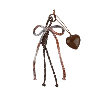 2026 Coolter Alloy Woven Bow Heart Keychain with Silk Screen Printing Fashion Bag & Car Pendant
