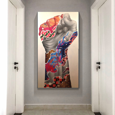 Modern Posters Modern Pop Street Graffiti Art Fighting Inspirational Canvas Painting