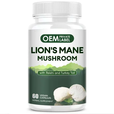 OEM Turkey Tail Mushroom with Cordyceps Reishi  Mushroom Coffee Powder,Lions Mane Supplement Capsules