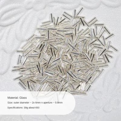 FGB Thousand Colors 2x6mm Painted Silver-filled Tube Three-way Glass Beads DIY Beaded Bracelet Tassel Accessories Loose Mixed