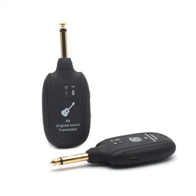 A8 Wireless Sound System Transmitter and Receiver Black for Musical Instruments