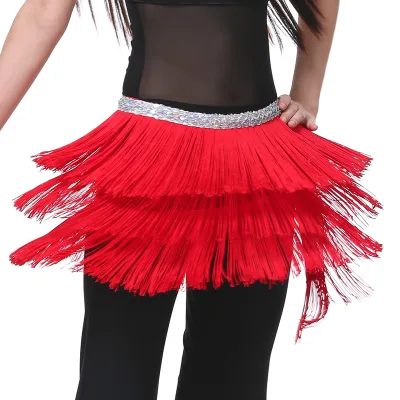 Encrypted Fringed Waist Chain Dance Dress Belly Dance Waist Scarf Hip Scarf Latin Dance Dress Prom Fringed Lace Dress Willyoung