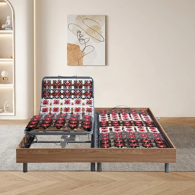Spilt King Size Lit Electrique Blue Tooth Function Adjustable 900X2000Mm Bed Frame Rack With Lumbar Support