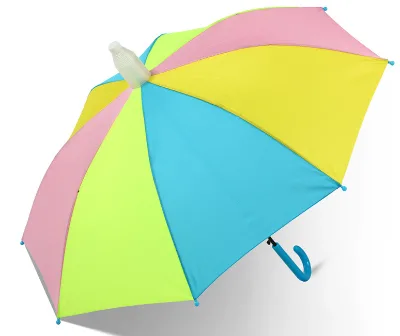 17-inch Rainbow Children's Semi-automatic Umbrella Super-fast 8K Production Auto Open & Manual Close
