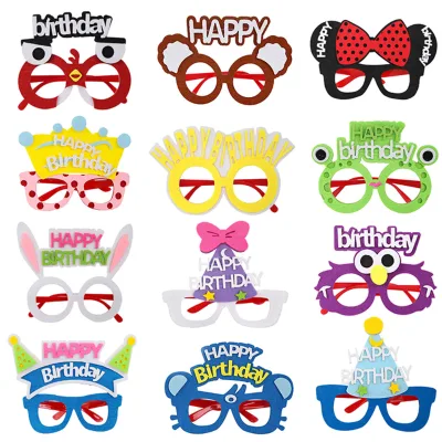 2023 New Birthday Glasses Party Decoration Cartoon Animal Happy Birthday Funny Glasses for Children