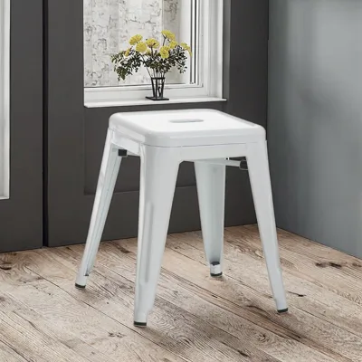 Industrial Design Cheap Price Metal Dining Chairs Short Stools Stackable for Kitchen & Living Room Classic Style for Cabinets