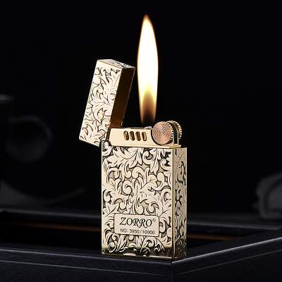 High-end Copper Lighter Side Grinding Wheel Soft Flame Kerosene Lighter Unique Birthday Choice for Men's Fathers and Husbands