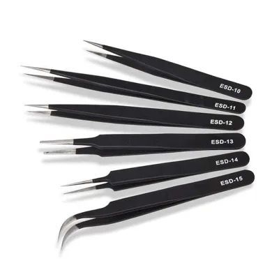 Stainless Steel Safe Tool Tweezers Set ESD Tweezers Antistatic Tweezers