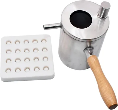 New Beekeeping Tools Kit with Stainless Steel Beeswax Melting Pot and Silicone Mold for Queen Cell Apiculture