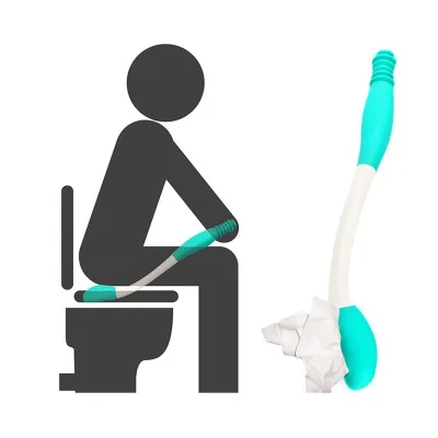 FF5575 Personal Bottom Wiping Tool Disabled Elderly Butt Wiper Tool Multipurpose Long Handle Toilet Aid