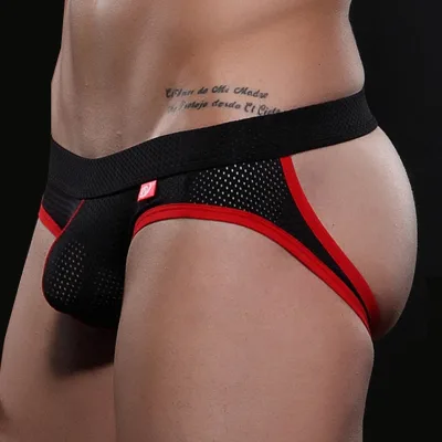 Low MOQ Classic Design Breathable Plus Size Sexy Mesh Men's Low-Rise Breathable Gay Men Backless Briefs Jock Straps Underwear