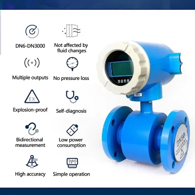 High Precision Electromagnetic Flowmeter Conductive Liquid DN6-DN65 OLED Display Infrared Remote Control