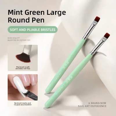 New Mint Green Large Square Nail Pen High End Delicate Brushless Trace Color Gradient Scanning Nail Brush