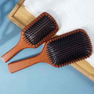 Premium Wooden Hair Brushes Wholesale Beech Wood Hair Brush Private Label Wooden Detangling Hair Brush