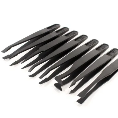 Plastic Tweezers Flying Wire Mobile Phone Repair Fine Pointed Carbon Fiber Anti Magnetic Microscope Motherboard Clip KHL2097