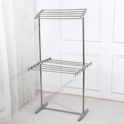 Double Layer Drying Lightweight Baby Clothes Straight Standing Hanger Airer