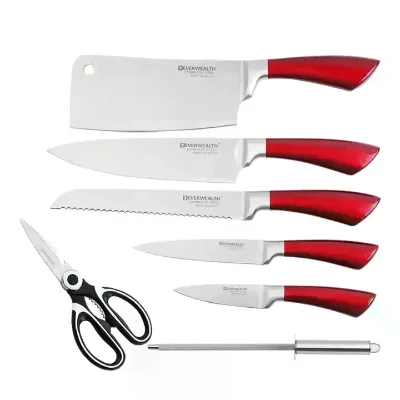 8-Piece Disposable Japanese Kitchen Knife Set with Stainless Steel Knife Holder