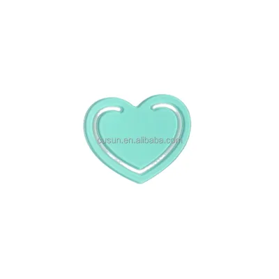 Plastic Heart Shape Paper Clip logo Printing Customized Bookmark