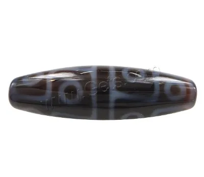 Natural Tibetan Agate Dzi Beads Oval Twelve Eye Beads for Jewelry Making Buddhist Jewelry Two Tone 38x12mm