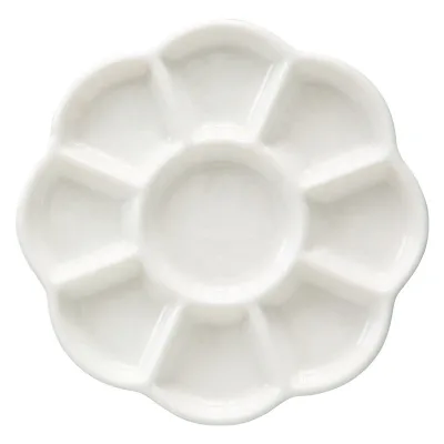 Art Factory Supplier Ceramic Paint Palette,Floral Shape Easy Clean Watercolor Painting Porcelain Palette