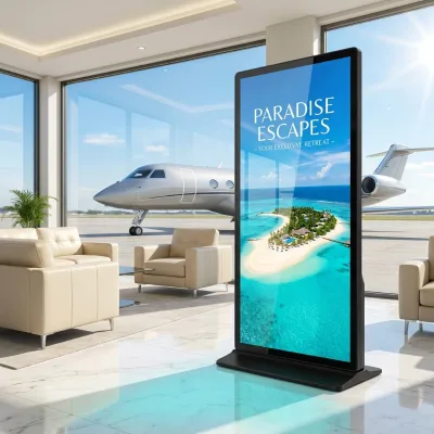 Full Screen Interactive Digital Signage Floor Standing Kiosk Commercial LCD Advertising Display with AI Features OEM Factory
