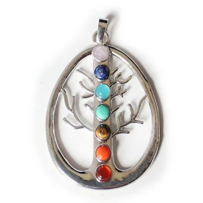 DIY gemstone crystal chakra pendant tree of life chakra jewelry pendants crystal pendant raw stone chakra bracelet