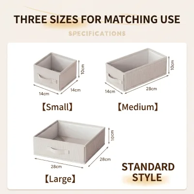 Foldable Cationic Fabric Bedroom Closet Underwear Storage Box for Baby Drawers T-shirt Organizer Boxes Save Clothes Separator