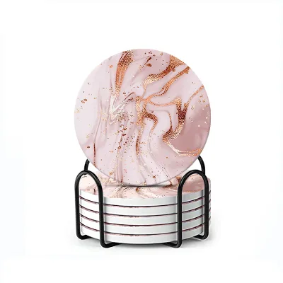 Sublimation 4 Inch Ceramic coaster Ceramic with Co Sublimation Coating Car Ceramic coaster
