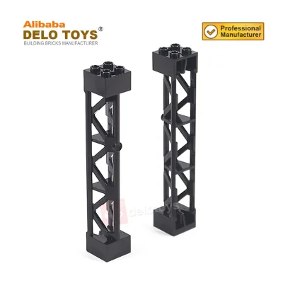 DELO TOYS Plastic Building Block Bulk Bricks Support 2x2x10 Girder Triangular Vertical - Type 4 - 3 Posts, 3 Sections (NO.95347)
