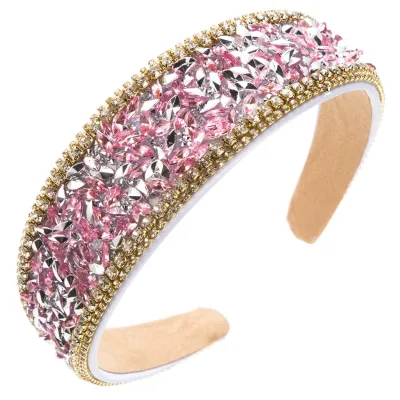 Latest Baroque Diamond Hair Band Female Shiny Diamond Crystal Wedding Bride Dinner Hair Band French Temperament Hair Accessories