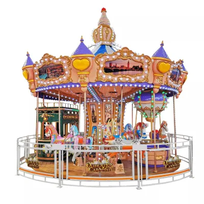 Classical Antique Fiberglass Carousel with 12 Seats / Fairground Carousel Horses for Sale