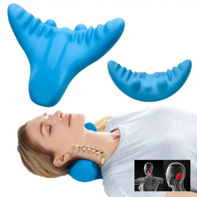 Neck Stretcher Neck Shoulder Relaxer Cervical Traction Device Flap Massage Technique EVA Material TMJ Pain Massage Pillow