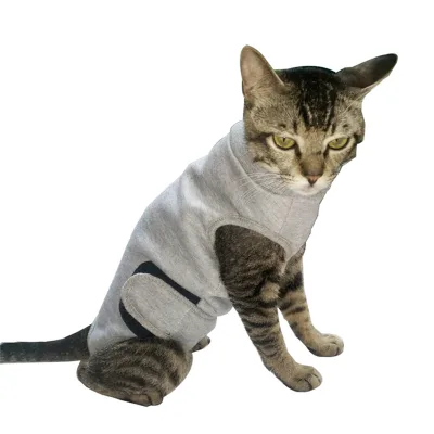Breathable Cat Recovery Suit for Abdominal Wounds or Skin Diseases E-Collar Alternative After Surgery Wear Anti Licking Wounds