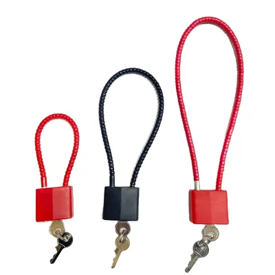 Trigger Hardened Steel Cable Padlock Red Black Anti-fire Anti-cutting Waterproof Gun Lock for Gate Motorbicycle Bike