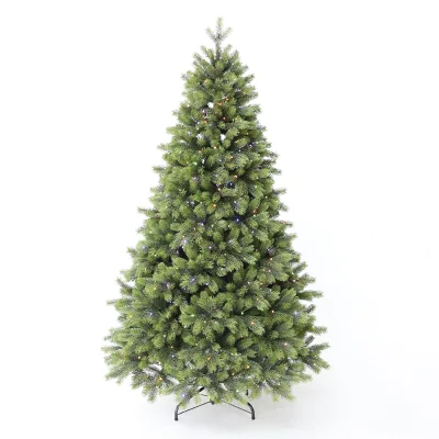 Hot Selling Christmas Tree PE PVC Flame-Retardant Material Green Tree with Multicolored Lightfor Holiday Decor