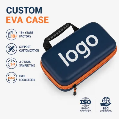 Custom Waterproof EVA Carrying Case with Oxford Fabric & PU Leather, Durable Travel Storage Bag with Zipper for Outdoor Use