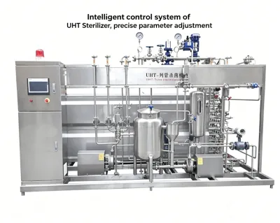Industrial Tubular UHT Sterilizer 50-10000L/H CIP Cleaning Holding Section Equipment