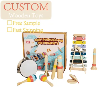 Children's Musical Instrument Set Wood Material Sound Cognitive Early Education Enlightenment Musical Game