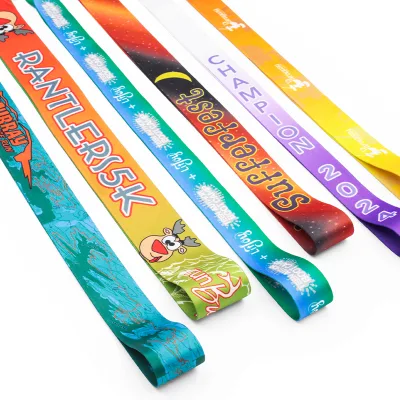 Promotional Retractable Woven Rope Printing Custom Logo Polyester Lanyard