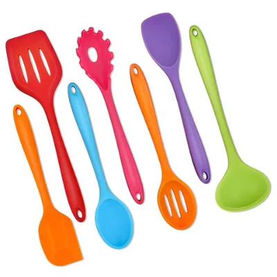 7pcs Kitchen Utensil Set Silicone Cooking Utensils Set with Utensil Holder Heat-Resistant Cooking Cutlery