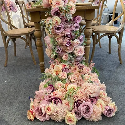 Smooth Decorative Floral Arrangement Cascading Flower Runner for Table