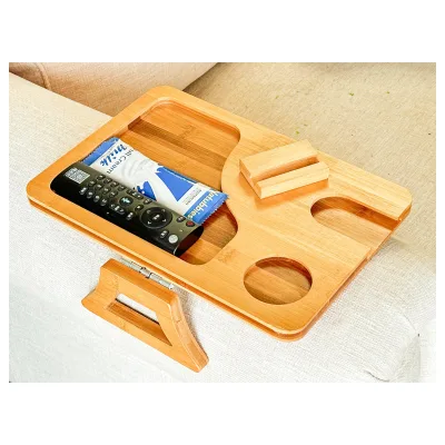 Sofa Arm Table Wide Sofa Arm Rest Clip Couch Non-slip Clip With Rotating Phone Bracket Portable Couch Armrest Tray for Home