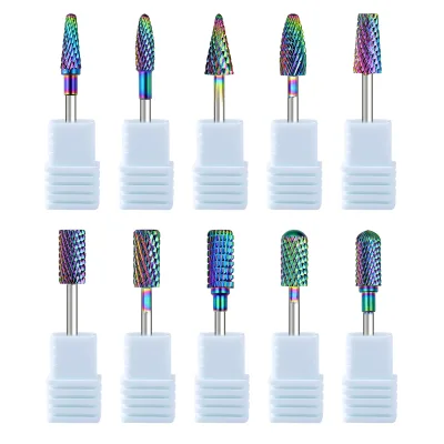 Handle Diameter 3/32", rainbow Electroplated Nail Polish Polishing Head, Electric Nail Grinder Accessory Tool, Polishing Head