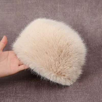 Fashion Winter Warm Blank Fluffy Plush Soft Fuzzy Cap Bucket Beanie Hat Mink-like Fur Hats for Women