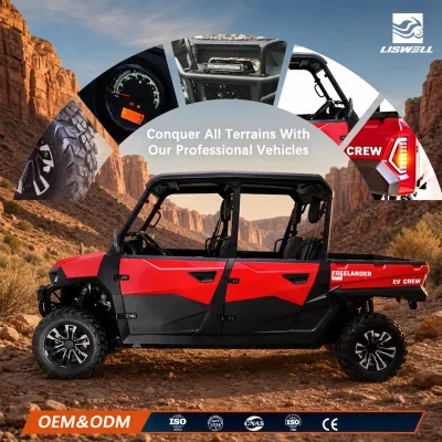 HISUN Instant-Torque 15kW PMSM Motor 2WD 4WD Front Rear Diff Lock Aluminum Electric 4 Wheeler for Fresh Market Produce Delivery