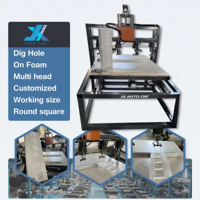 JX AUTO CNC Single & Multi Head Foam Cutting Holes Digging Machine Customized Digital Control with Engine Motor Core Components