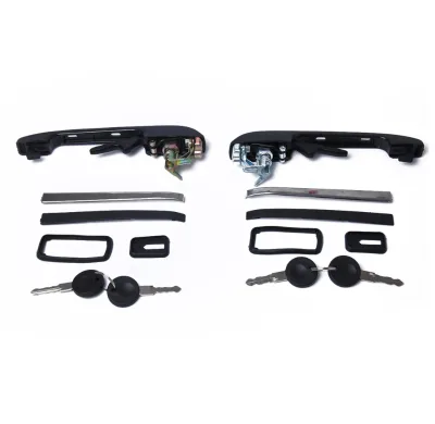 Car Spare Parts Outside Door Handle Set With Lock Barrel Key 191837205A 191837206A for VW JETTA I (16)1.8 82-84 POLO 2 1.3 83-88